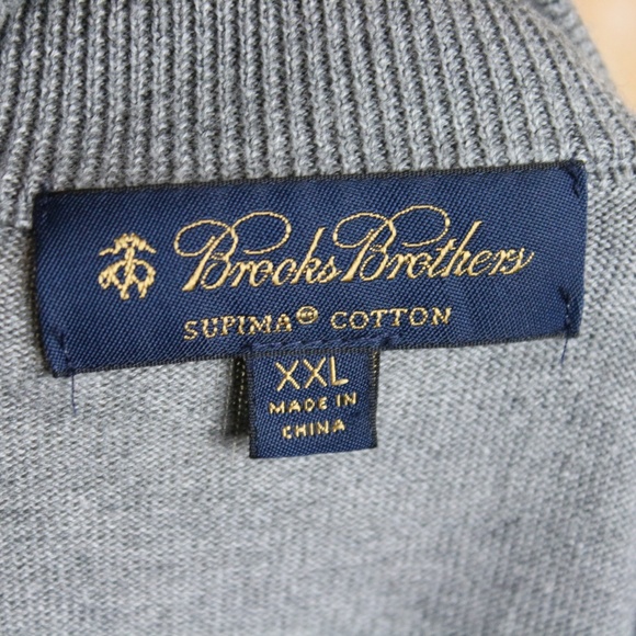 Brooks Brothers Men's 1/4 Zip Sweater XXL Grey - Picture 4 of 6
